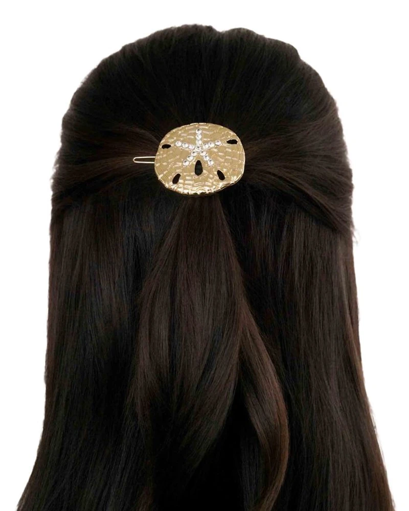 Crystal Sand Dollar Hair Barrette