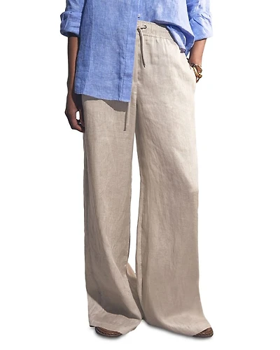Willow Linen Blend Wide Leg Trousers