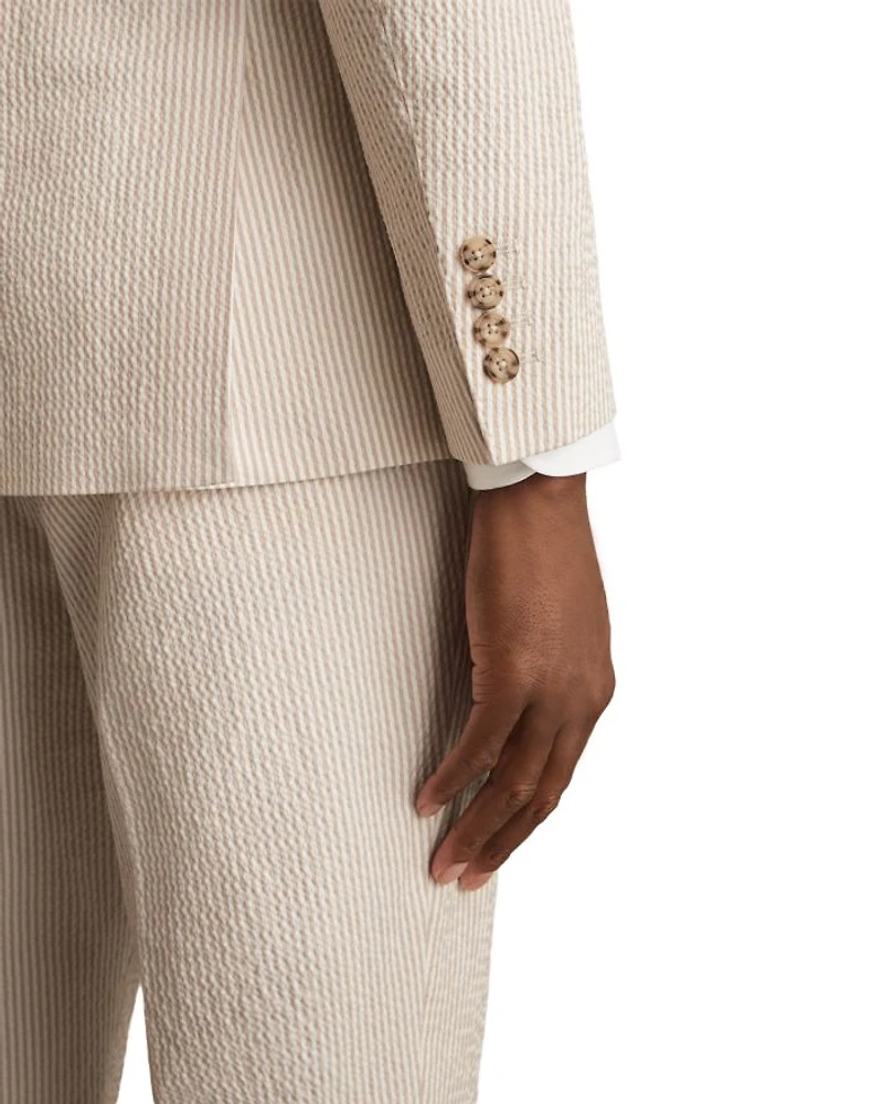 Slim Fit Striped Seersucker Blazer