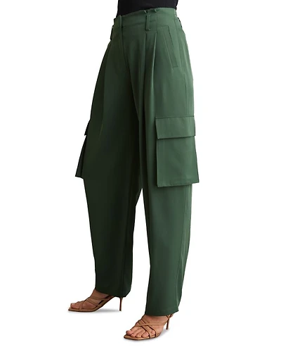 Orla Wide Leg Pleated Cargo Trousers