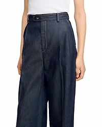 High Rise Wide Leg Denim Pants