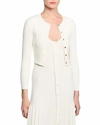 Sandro Cropped Rib Knit Cardigan