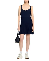 Sleeveless Pleated Knit Mini Dress