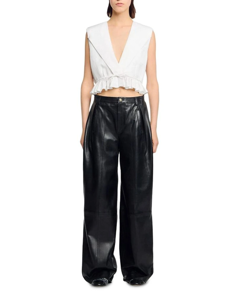Ruffled Cropped Top