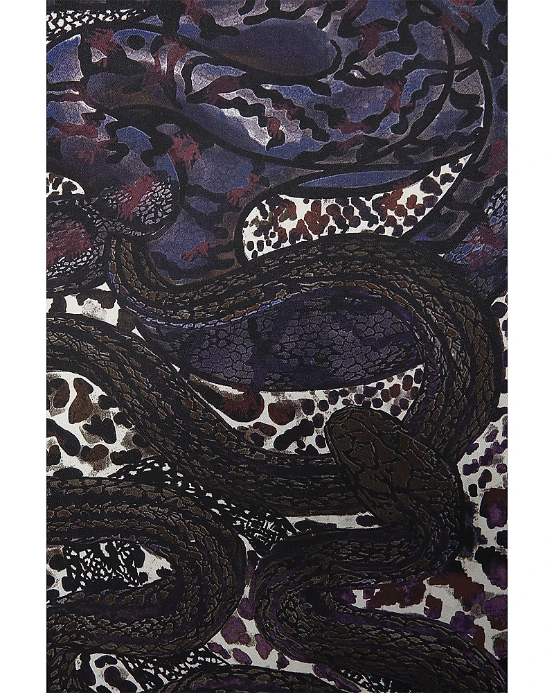 Zadig & Voltaire Snake Print Mixed Silk Square Scarf