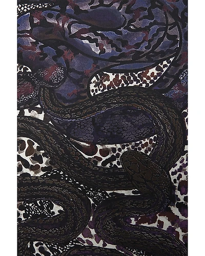 Zadig & Voltaire Snake Print Mixed Silk Square Scarf