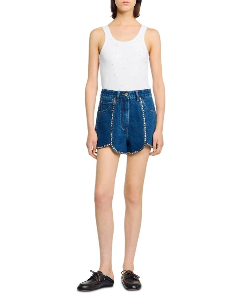 Rhinestone Denim Shorts
