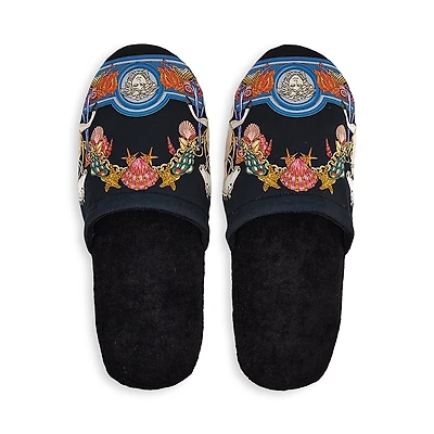 Versace Coral Theatre Terry Bath Slippers