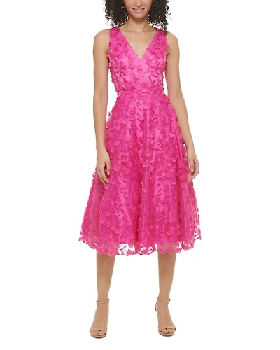 V Neck Fit and Flare Dress