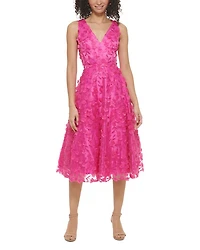 V Neck Fit and Flare Dress