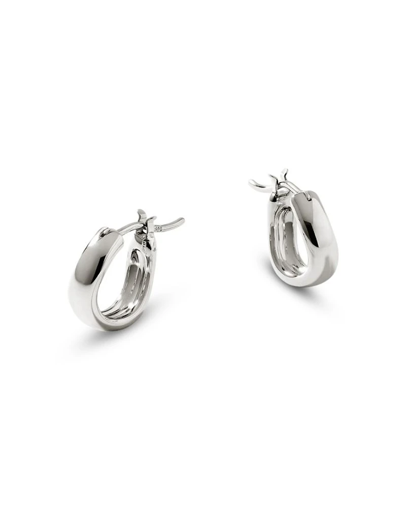Sterling Silver Surf Huggie Hoop Earrings