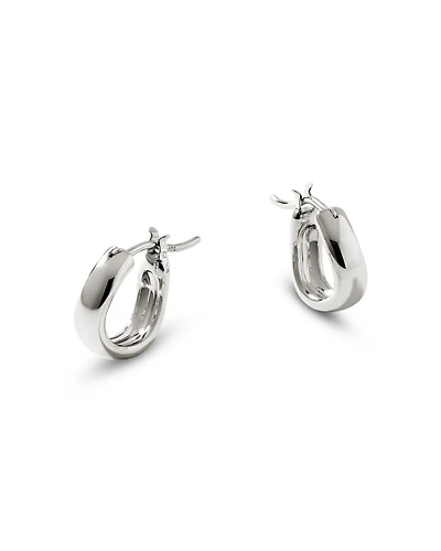 Sterling Silver Surf Huggie Hoop Earrings