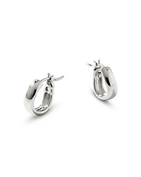 Sterling Silver Surf Huggie Hoop Earrings