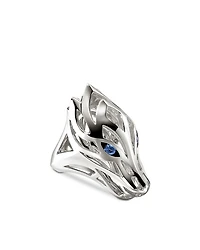 Sterling Silver Blue Sapphire Sapphire Naga Saddle Ring