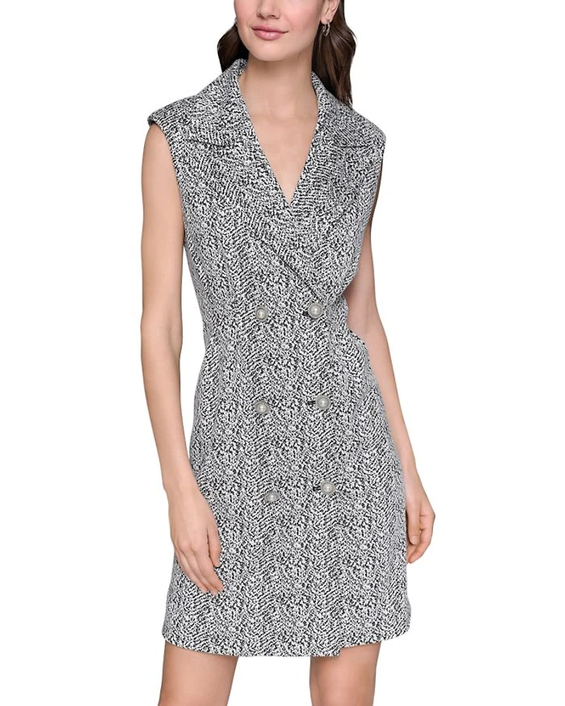 Abstract Jacquard Jacket Dress