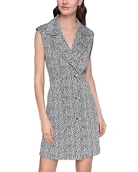 Abstract Jacquard Jacket Dress