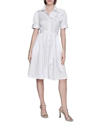 Flower Corsage Shirtdress