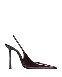 Saint Laurent Women's Vendome Flared Stiletto High Heel Slingback Pumps