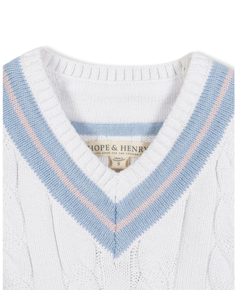 Unisex Hope & Henry Boys' Organic V-Neck Cricket Sweater Vest