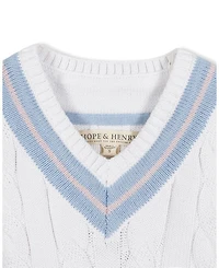 Unisex Hope & Henry Boys' Organic V-Neck Cricket Sweater Vest