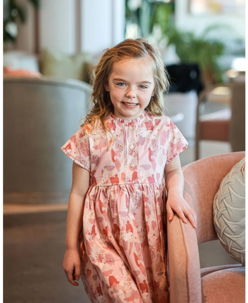 Girls' Artistry Poplin Short Sleeve Dress - Little Kid