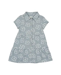Maniere Girls' Tiered Flower Short Sleeve Dress - Little Kid