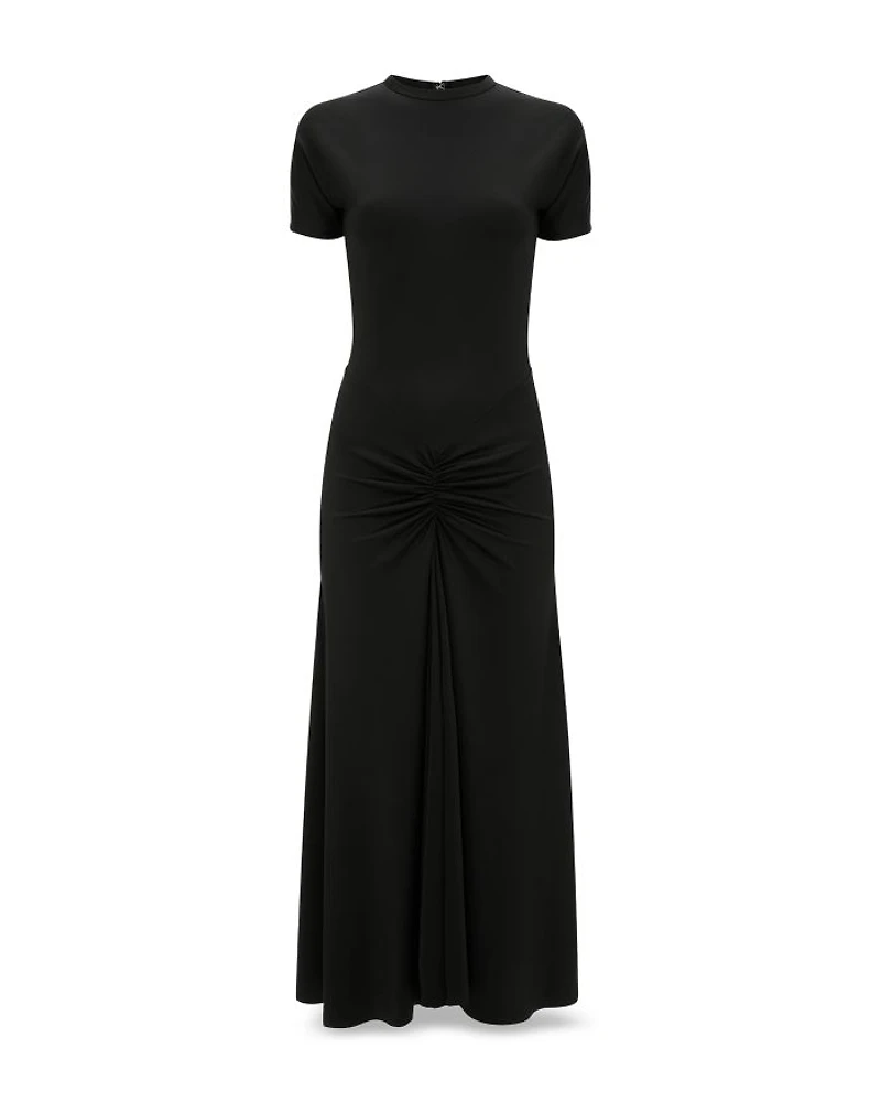 Gathered Waist Midi T-Shirt Dress