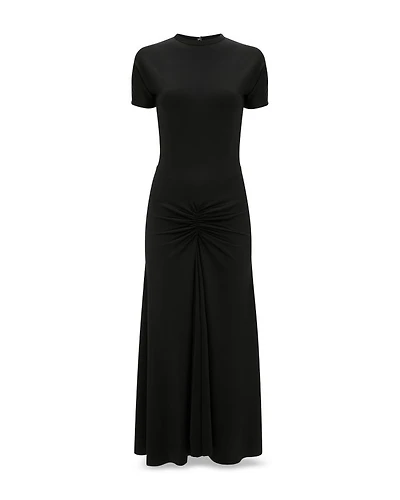 Gathered Waist Midi T-Shirt Dress