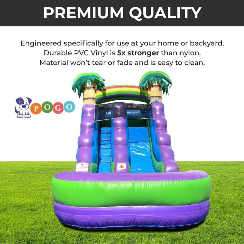 Inflatable Water Slide (Without Blower) - 21' x 9' x 12' Foot Backyard Inflatable Slide for Summer Fun - Slide with Water Pool for Kids