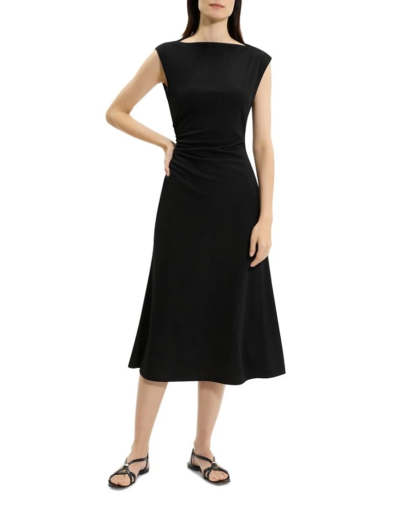 Boat Neck Midi Dress