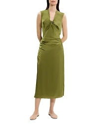 Ruched Midi Skirt Crushed Satin