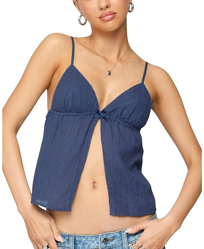 Edikted Otis Eyelet Split Front Tank Top