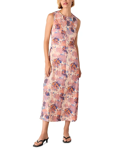 Whistles Floral Textured Midi Dress