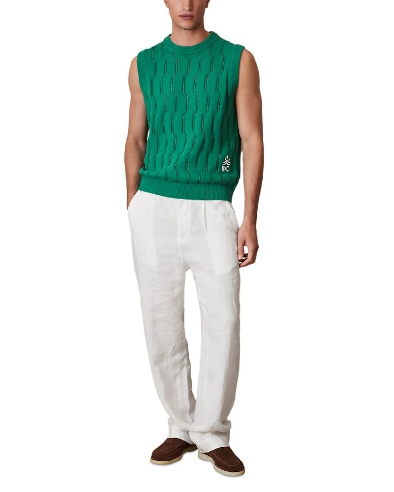 CHE SANTO Pointelle Knitted Vest