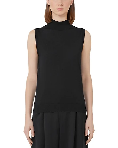 Slalom Mock Neck Wool Top