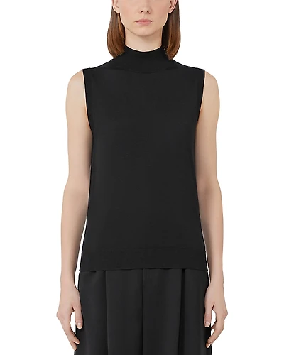 Max Mara Slalom Mock Neck Wool Top