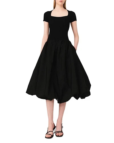 Knit and Taffeta Maxi Dress