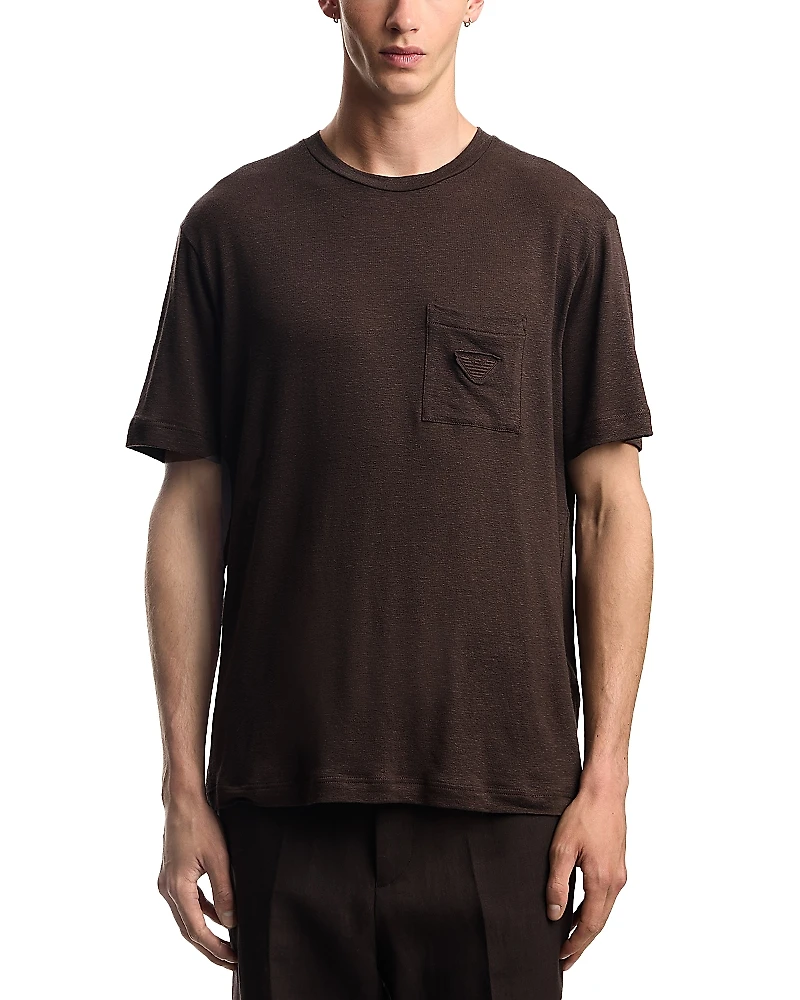 Emporio Armani Regular Fit Pocket Linen Tee