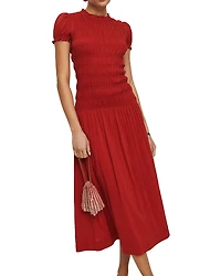 Reformation Kiria Smocked Midi Dress