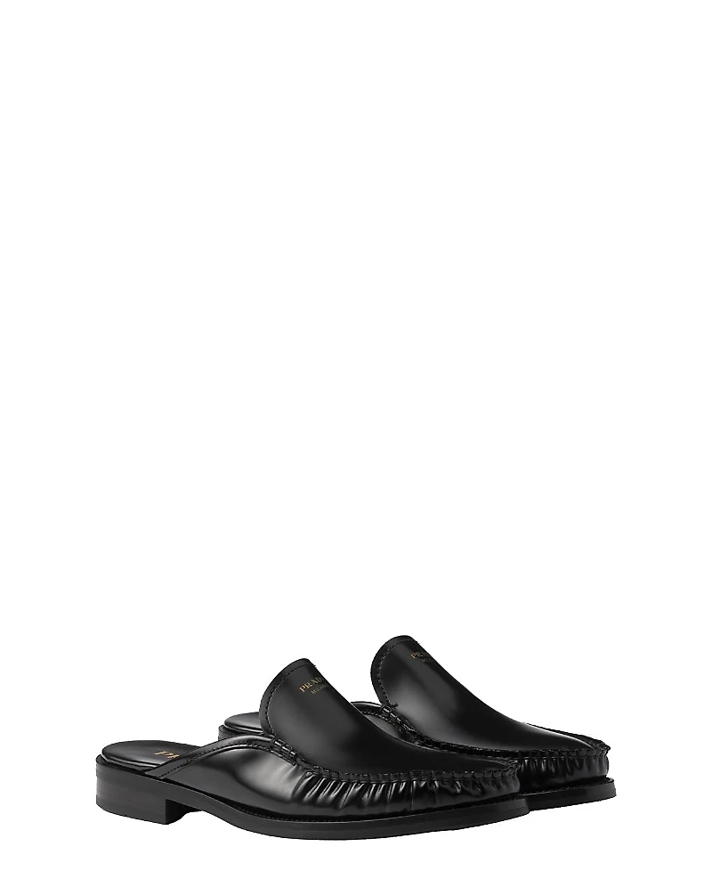 Prada Women's Brushed Leather Mules