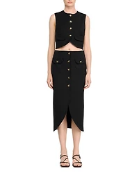 Buttoned Midi Skirt