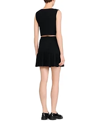 Double Breasted Ruffle Mini Skirt