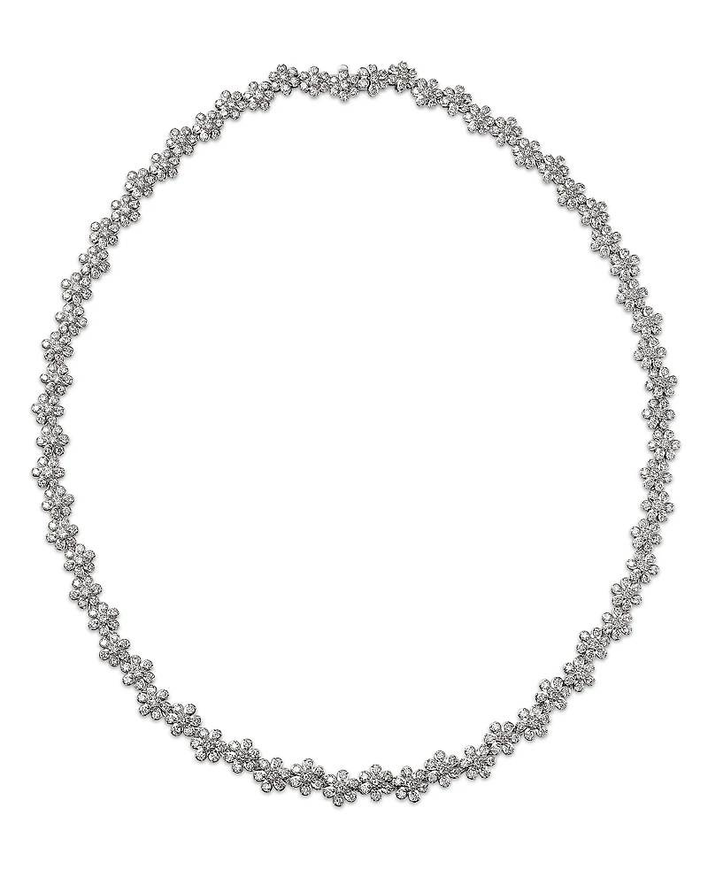 Bloomingdale's Fine Collection Diamond Flower Cluster Collar Necklace