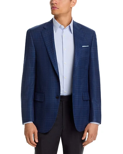 Flynn Textured Tonal Plaid Wool Regular Fit Sportcoat