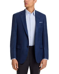 Flynn Textured Tonal Plaid Wool Regular Fit Sportcoat