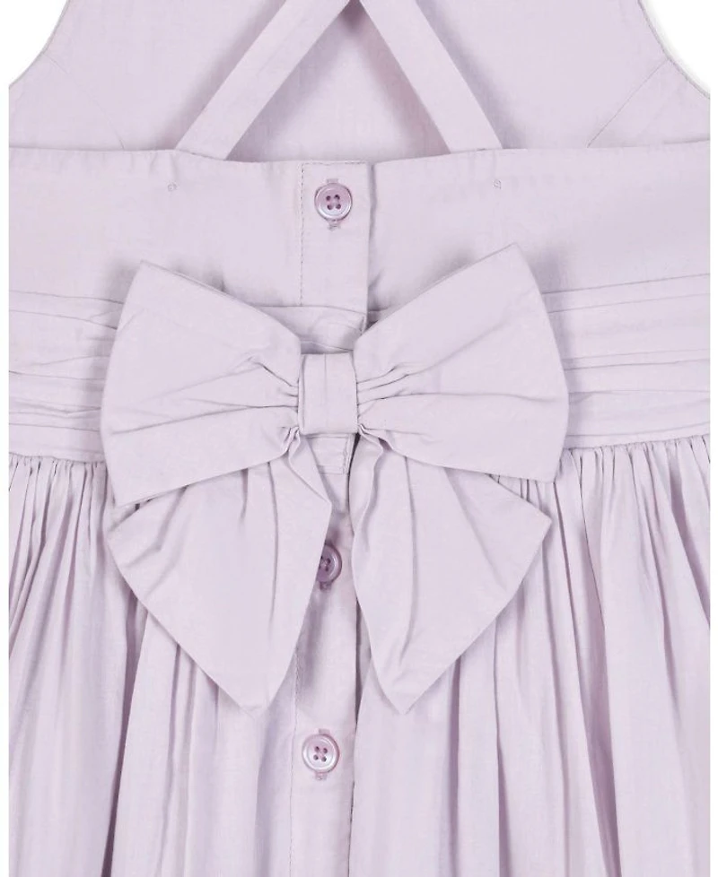 Girls' Heirloom Organic Sleeveless Special Occasion Sundress with Bow Back Detail and Embroidery - Little Kid, Big Kid