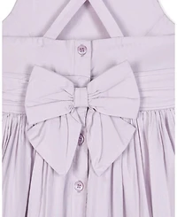 Girls' Heirloom Organic Sleeveless Special Occasion Sundress with Bow Back Detail and Embroidery - Little Kid, Big Kid