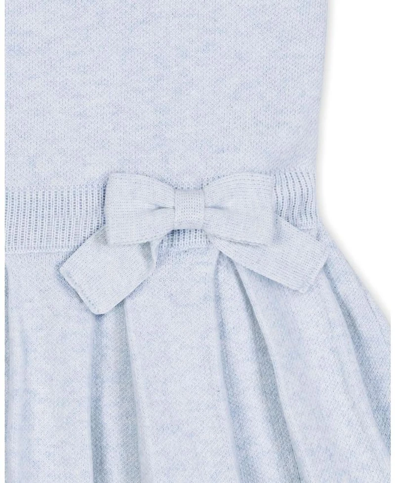 Hope & Henry Heirloom Girls' Organic Sleeveless Pleated Sweater Dress with Bow - Little Kid, Big Kid