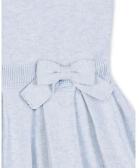 Hope & Henry Heirloom Girls' Organic Sleeveless Pleated Sweater Dress with Bow - Little Kid, Big Kid