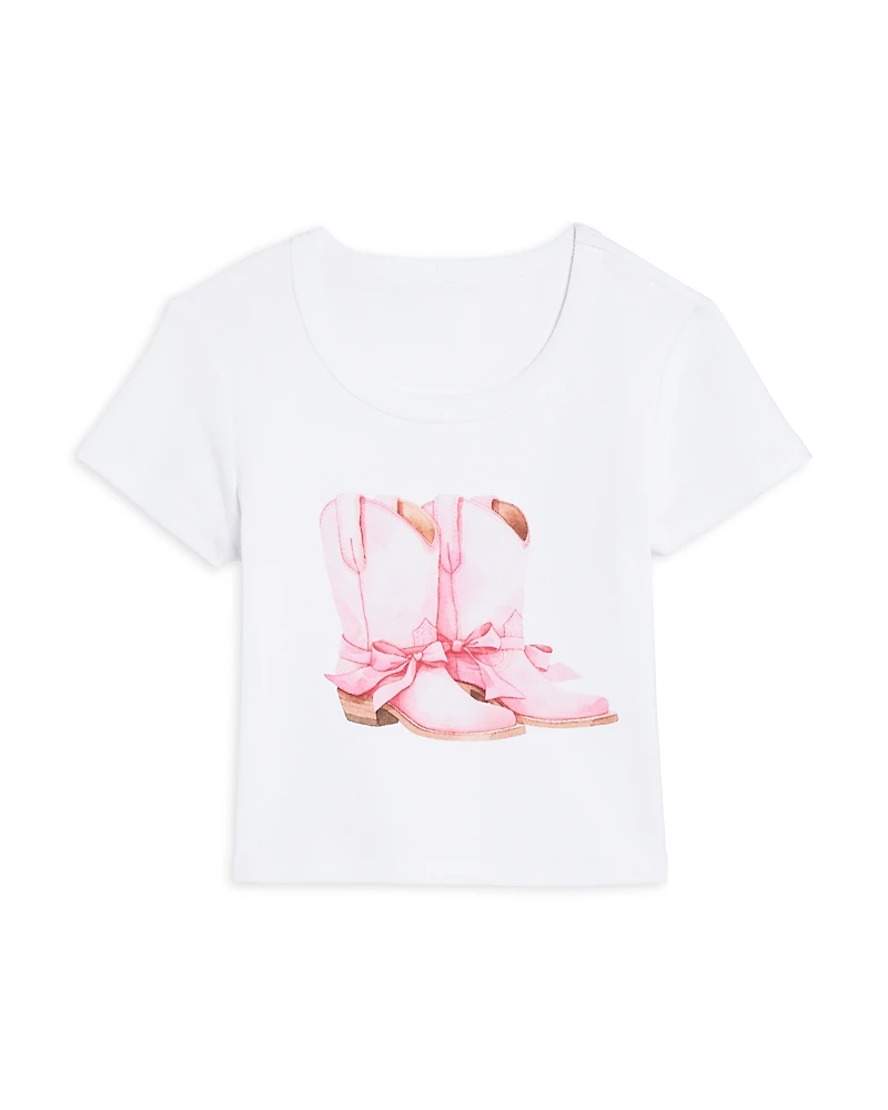 KatieJnyc Girls' Tween Cowgirl Boots Tee - Big Kid